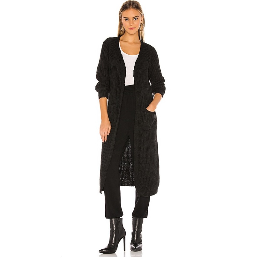 Superdown Long Black Cardigan